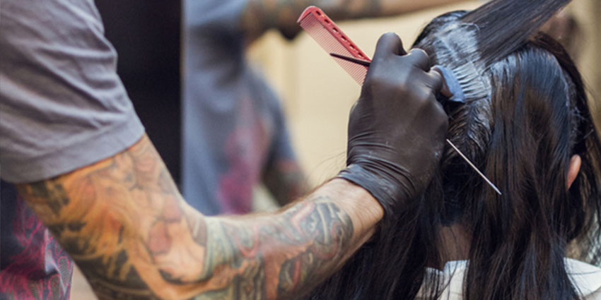 Woman with haircut