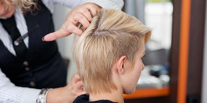 Woman with haircut