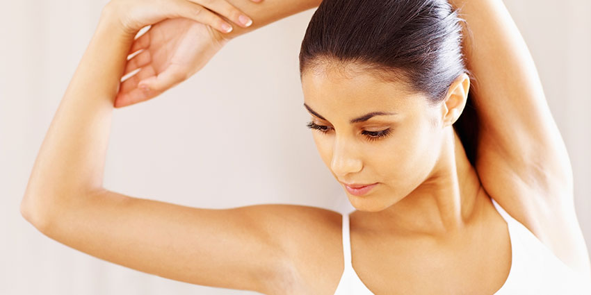 Woman waxed arms